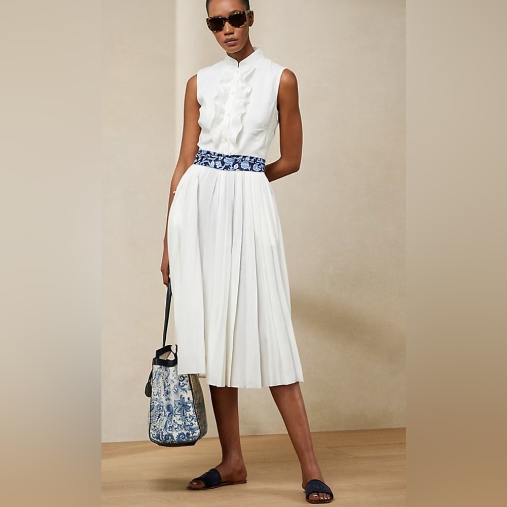 Ralph Lauren Collection Roald Pleated Linen Sleeveless Day Dress NWT - Picture 2 of 12